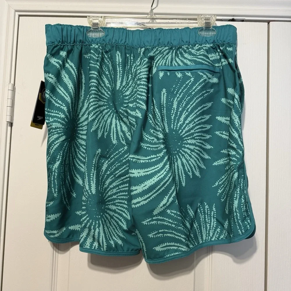Speedo Swim Shorts Mens XL Blue/Turq Floral 18